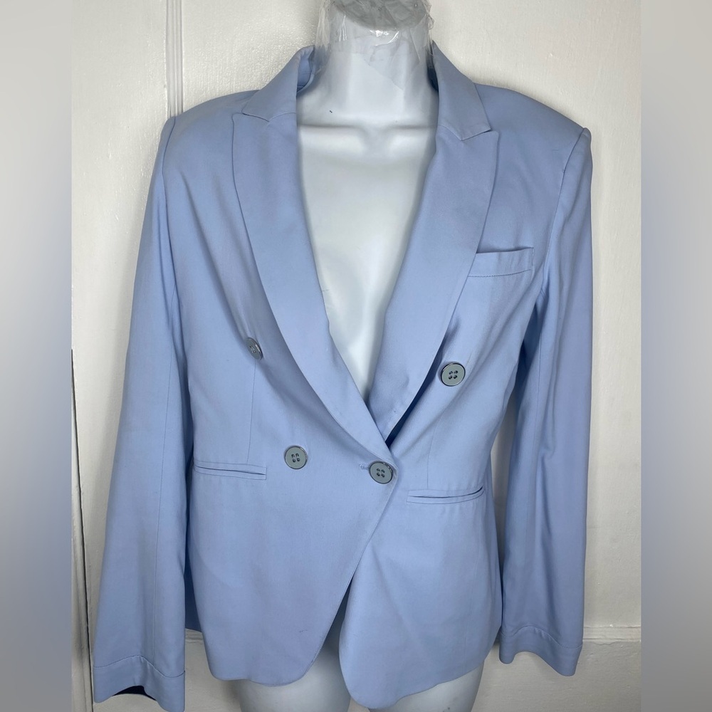 Veronica Beard Designer Powder Blue Luxury Blazer Flawed